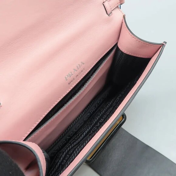 100% Authentic PRADA Ribbon Pink Leather Shoulder Bag 722-092624 - Picture 9 of 12